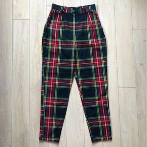 LTT Love Too True Tartan Tapered Trousers in Black Women’s Size S Made in the UK